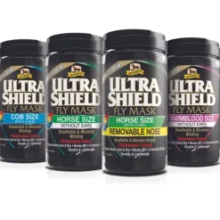 Absorbine UltraShield Fly Mask - avec Protège-Nez Amovible - Masque Anti-Insecte