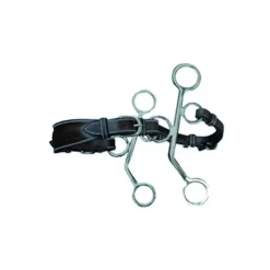 Jump'In Hackamore Cuir Branches Courtes Noir