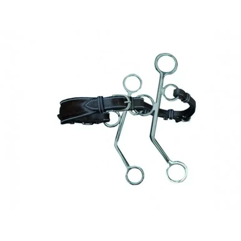 Jump'In Hackamore Cuir Branches Longues - Noir